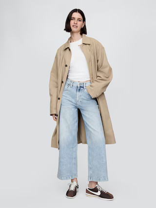 High Rise Stride Wide-Leg Ankle Jeans | Gap (US)