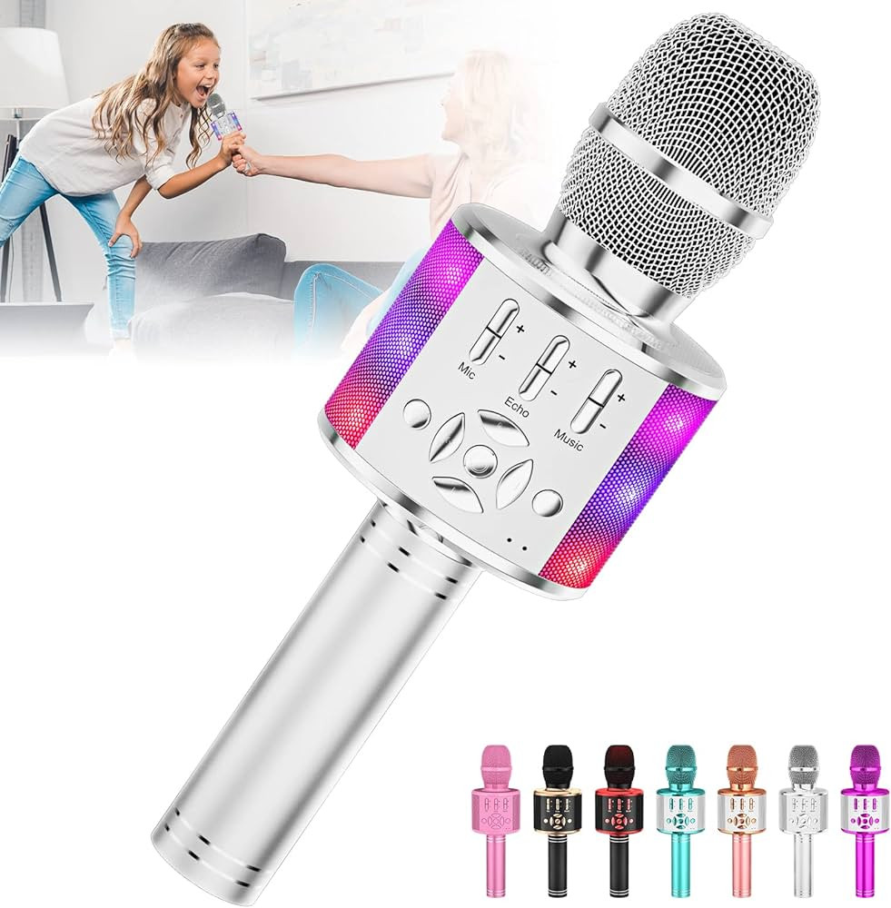 Amazmic Kids Karaoke Microphone Machine Toy Bluetooth Microphone Portable Wireless Karaoke Machin... | Amazon (US)