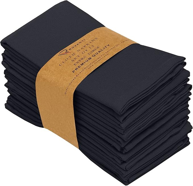 RUVANTI 12 Pack Cloth Napkins 18x18 Dinner Napkins, Soft, Comfortable, Reusable Napkins, Durable ... | Amazon (US)