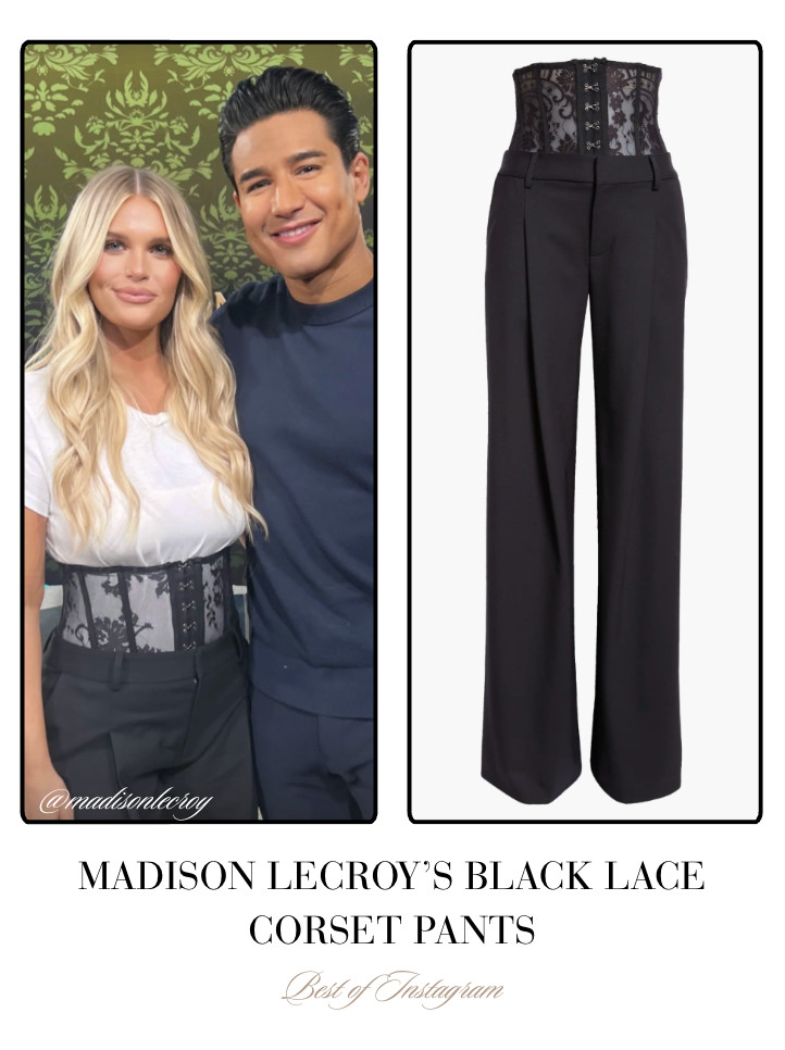 Madison LeCroy's Black Lace Corset Pants 📸= @madisonlecroy 

 