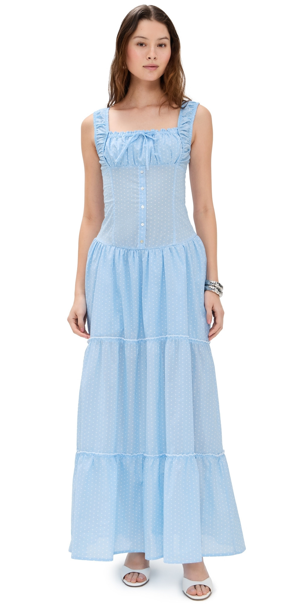 Frankies Bikinis Christabelle Gauze Dress Raindrop Print L | Shopbop