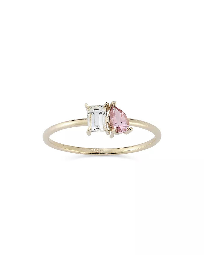 Moon & Meadow 14K Yellow Gold Double Stone Ring with White Topaz & Pink Tourmaline - 100% Exclusi... | Bloomingdale's (US)