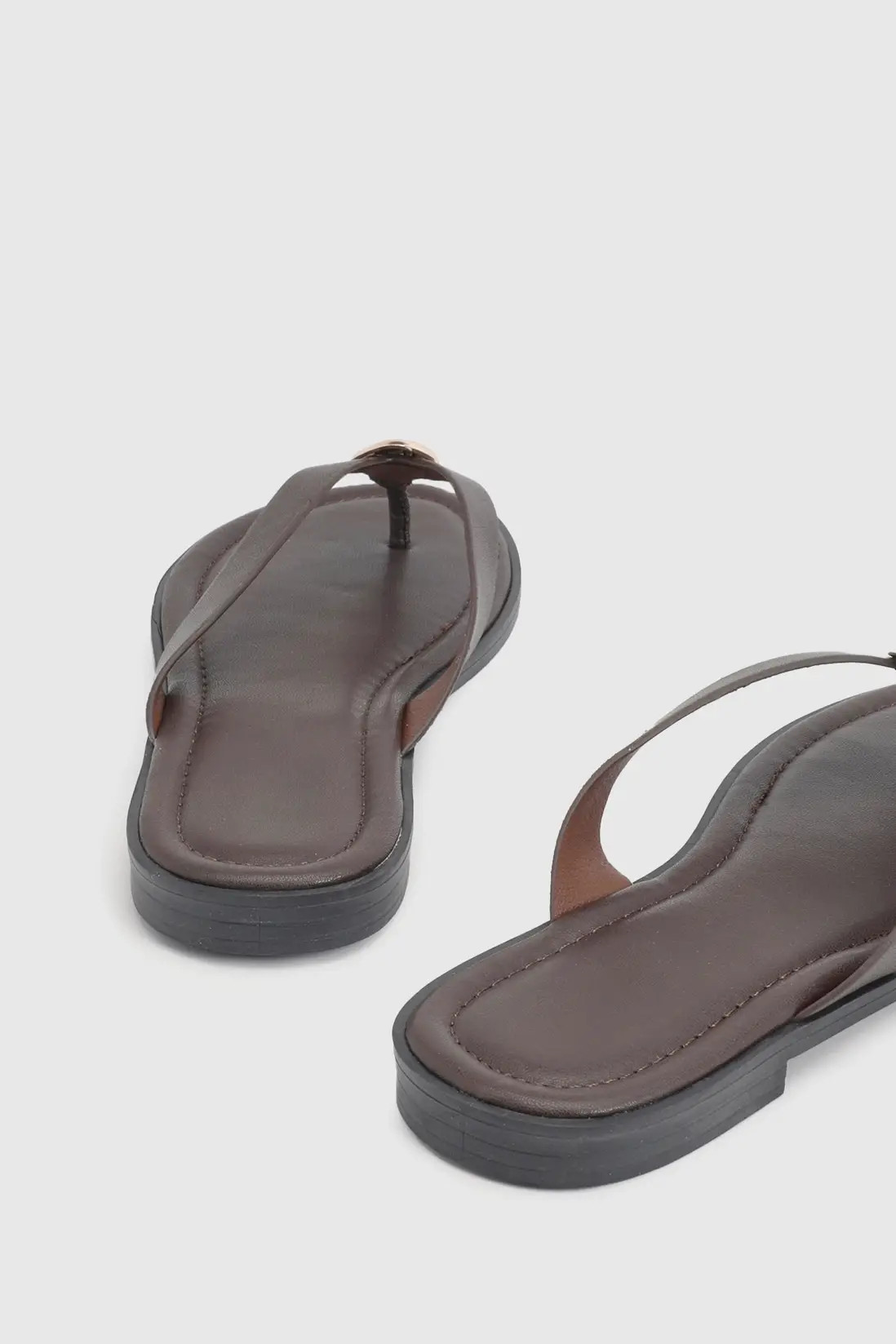 Chocolate Gold Trim Detail Flip Flops | Boohoo | Boohoo.com (UK & IE)