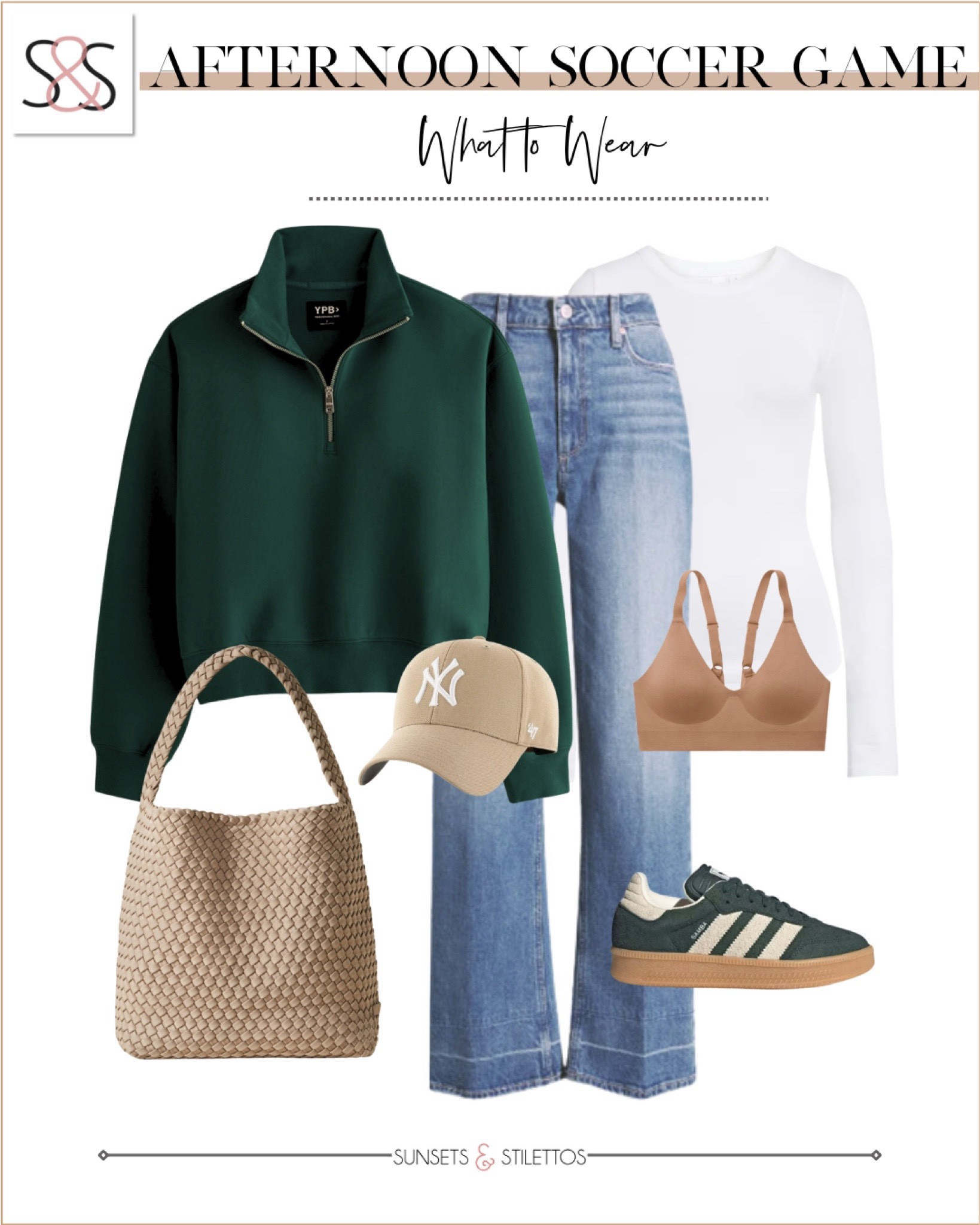 Stay cozy and stylish in the sideline with this laid-back yet polished outfit. Perfect for cheering while feeling comfortable and confident.

Sunsets and Stilettos, casual sportswear, game outfit idea, green pullover, mom-friendly style

#LTKActive #LTKOver40 #LTKSeasonal