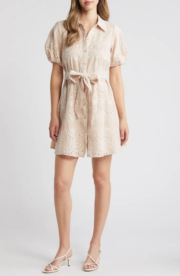 Short Sleeve Eyelet Shirtdress | Nordstrom