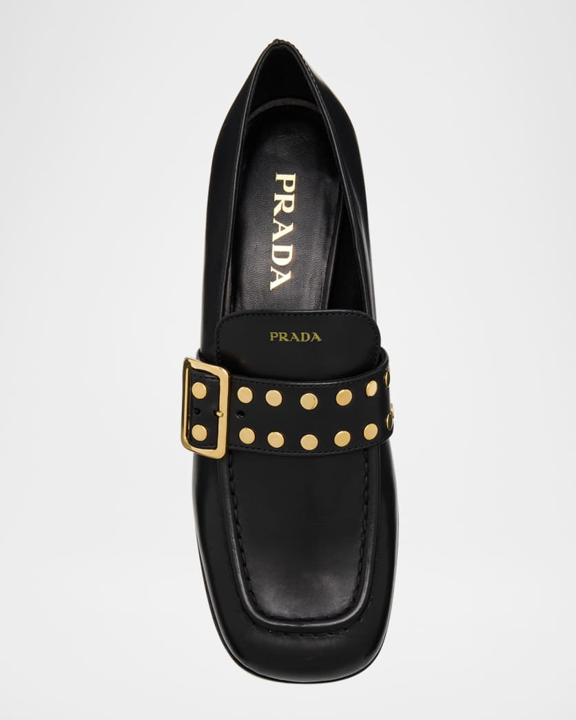 Studded Spazzolato Fume Modellerie Loafers | Neiman Marcus