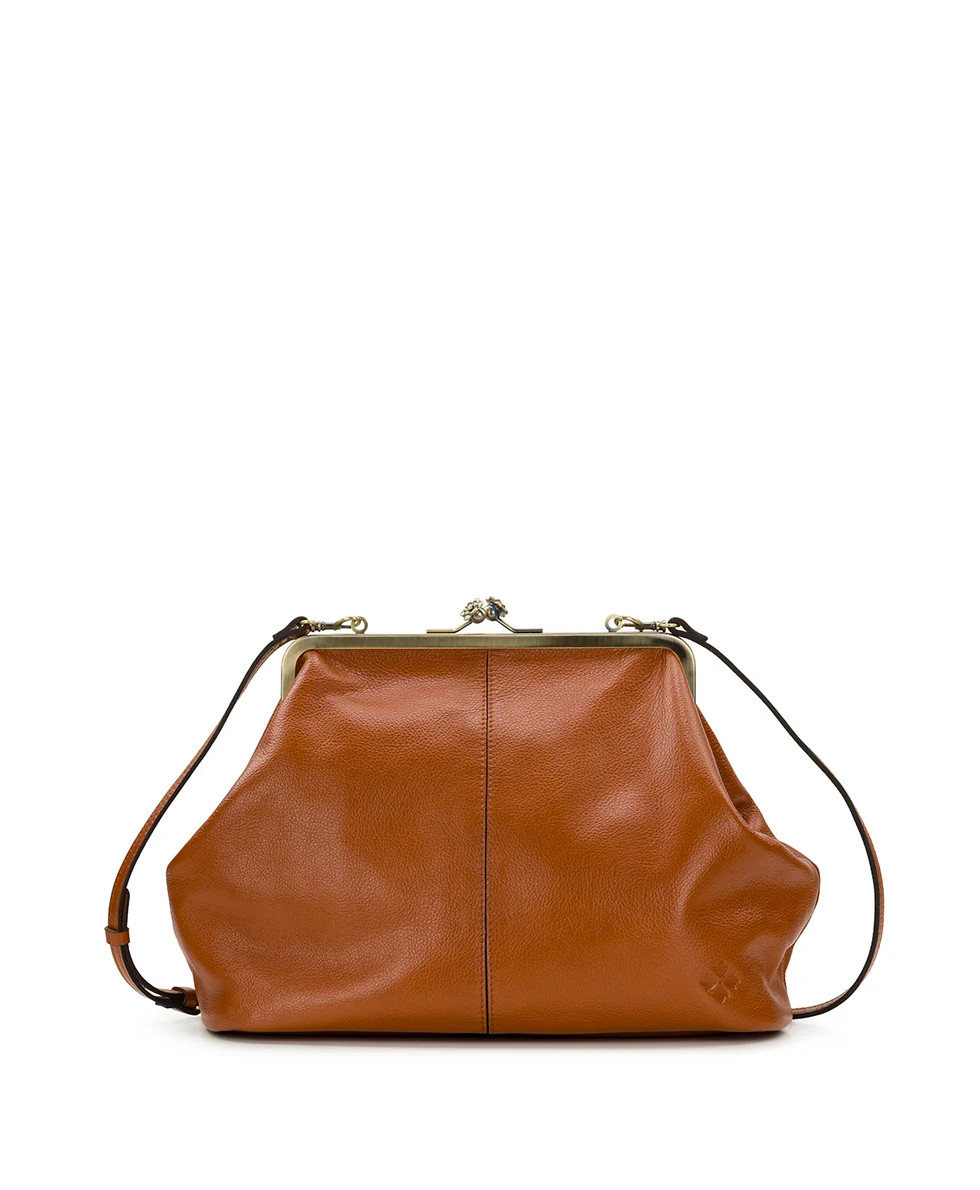 Vivienne Frame Crossbody | Rugged Natural Grain | Cognac | Patricia Nash Designs