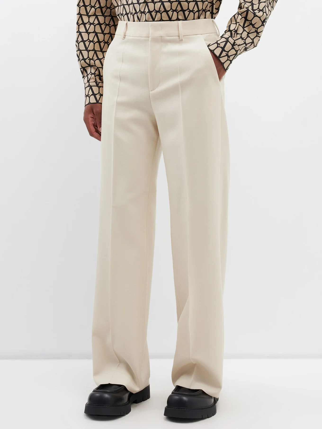 Wool-gabardine wide-leg suit trousers | Valentino Garavani | Matches (UK)