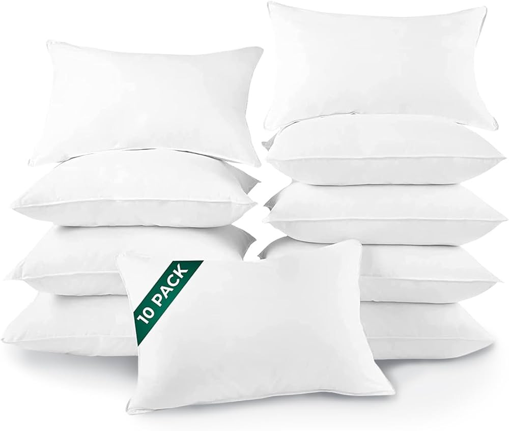 DOWNLITE 10-Pack Set of King Size Hypoallergenic Down Alternative Bed Pillows – Soft/Medium Den... | Amazon (US)
