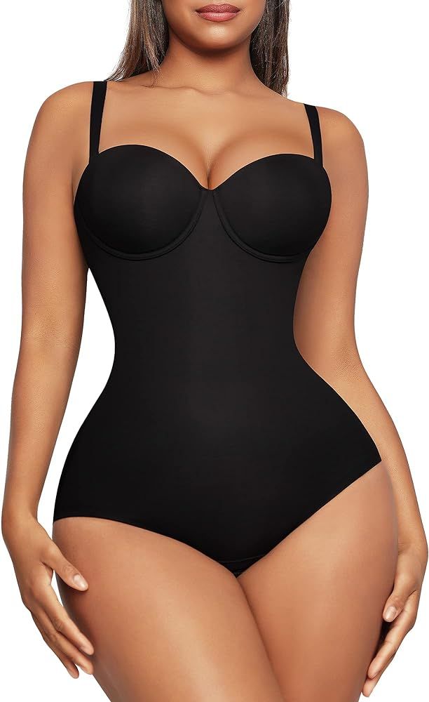 FeelinGirl Shapewear Bodysuit for Women Tummy Control Body Shaper Seamless Shapewear Cupped with ... | Amazon (US)