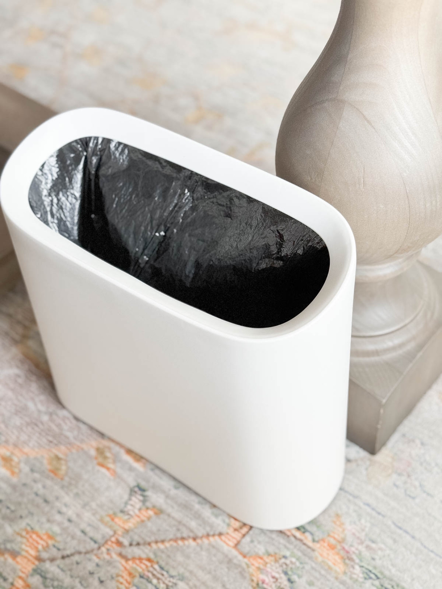 Switching our bathroom trash cans to these slim trash cans with the smart, concealed bag system, ended up being one of my favorite simple changes of the past year. They look tidy and neat and function perfectly! home decor bathroom decor bedroom trash can office trash can #LTKStyleTip

#LTKFindsUnder50 #LTKHome