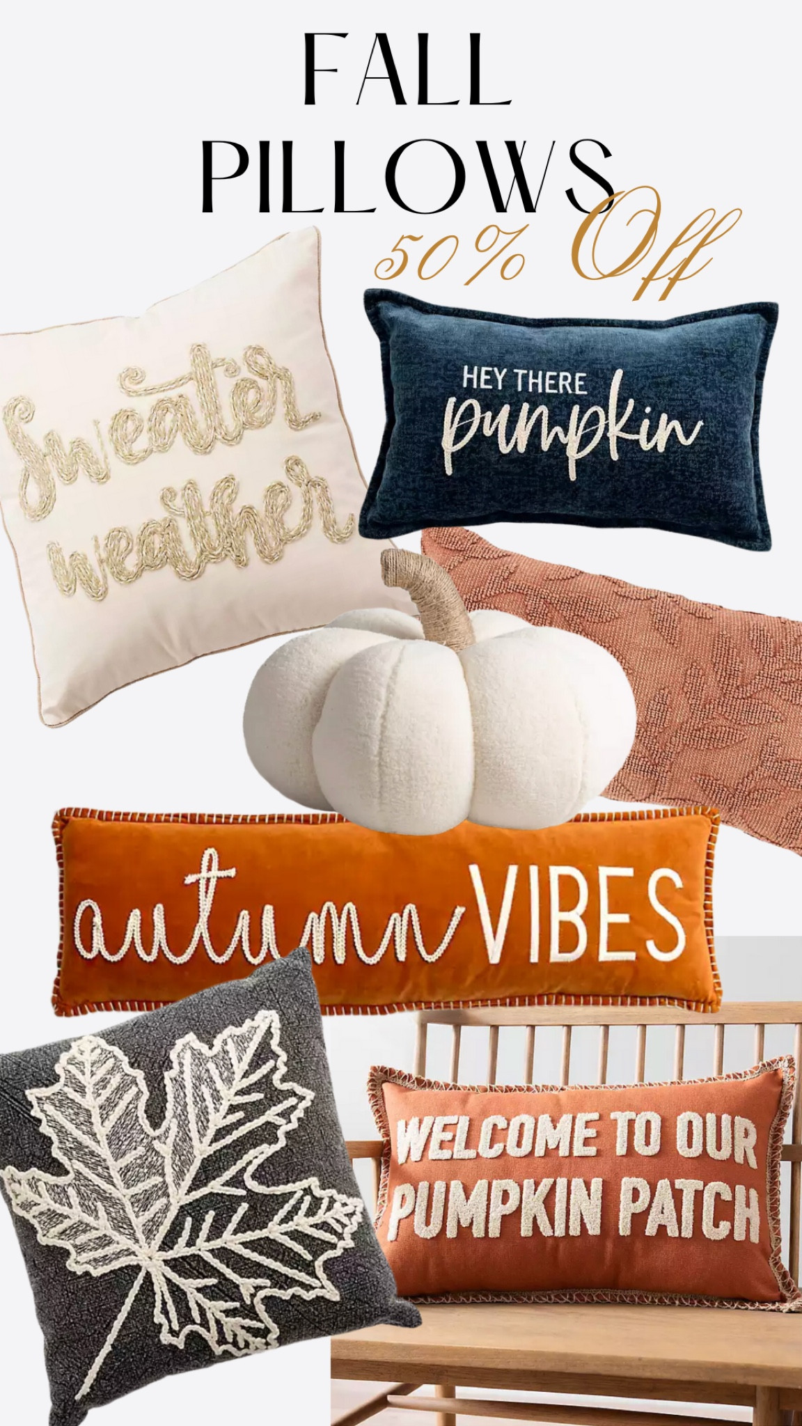 KIRKLANDS
Fall Pillows
50% Off

#LTKSeasonal #LTKhome #LTKsalealert