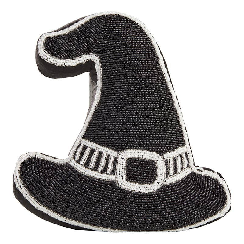 Spellbound Witch Hat Shaped Beaded Throw Pillow, 12" | At Home