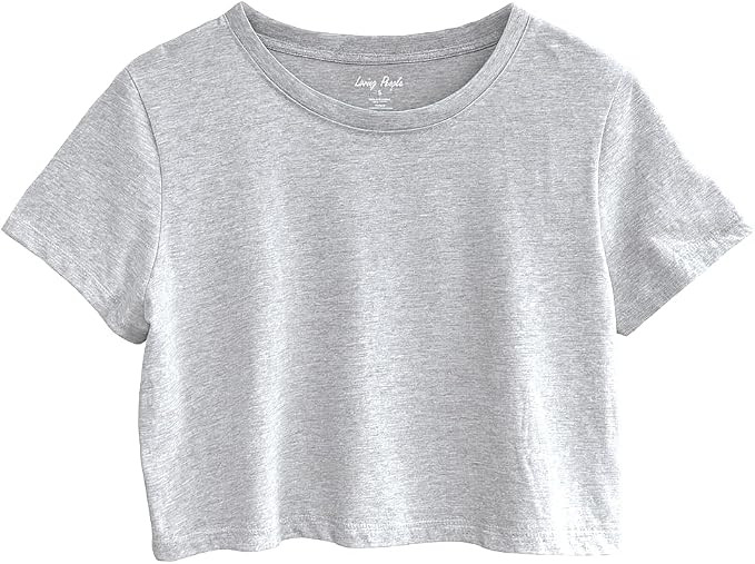 Womens 100% Cotton Crop Tops Short Sleeve Crewneck Loose Fit Basic Tee Summer Casual Workout T-Sh... | Amazon (US)