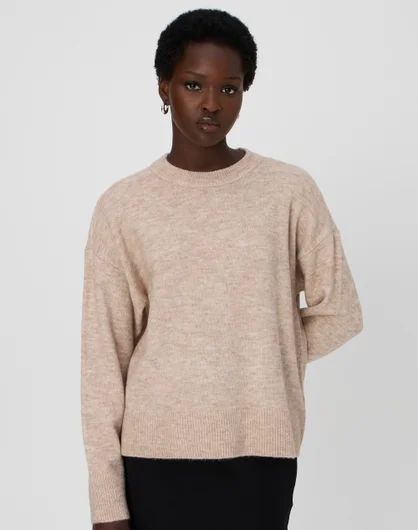 Cosy Knit Crew Neck Jumper in Neutral Marle | Glassons | Glassons (Australia)