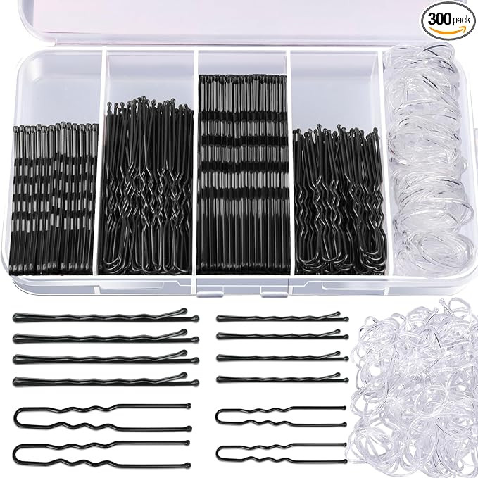 Teenitor 300pcs Hair Pins Bobby Pins Black, 100 Black Bobby Pins 2" 2.75"100 Hair Pins for Women ... | Amazon (US)