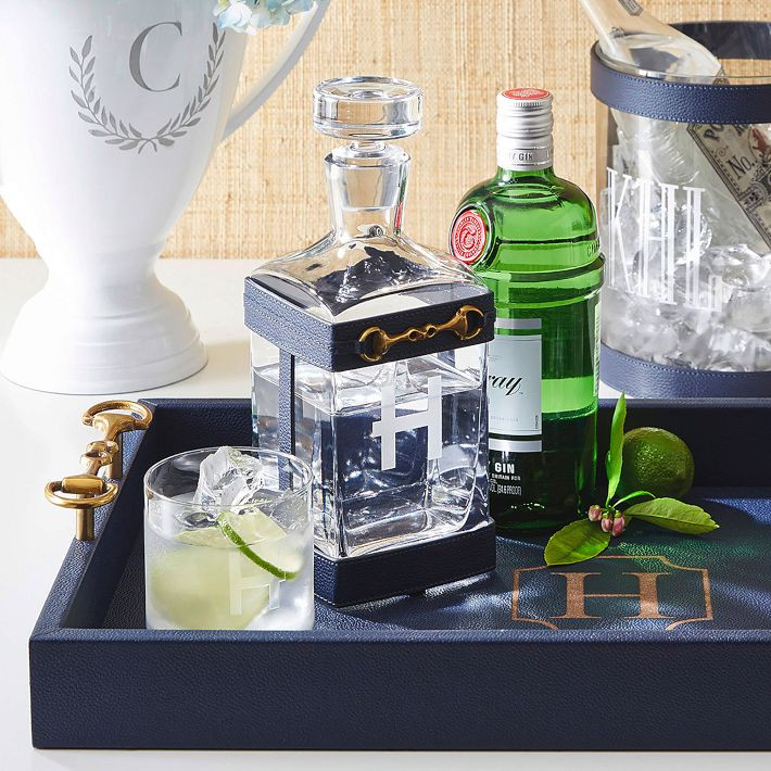 Horsebit Leather and Glass Decanter | Mark and Graham