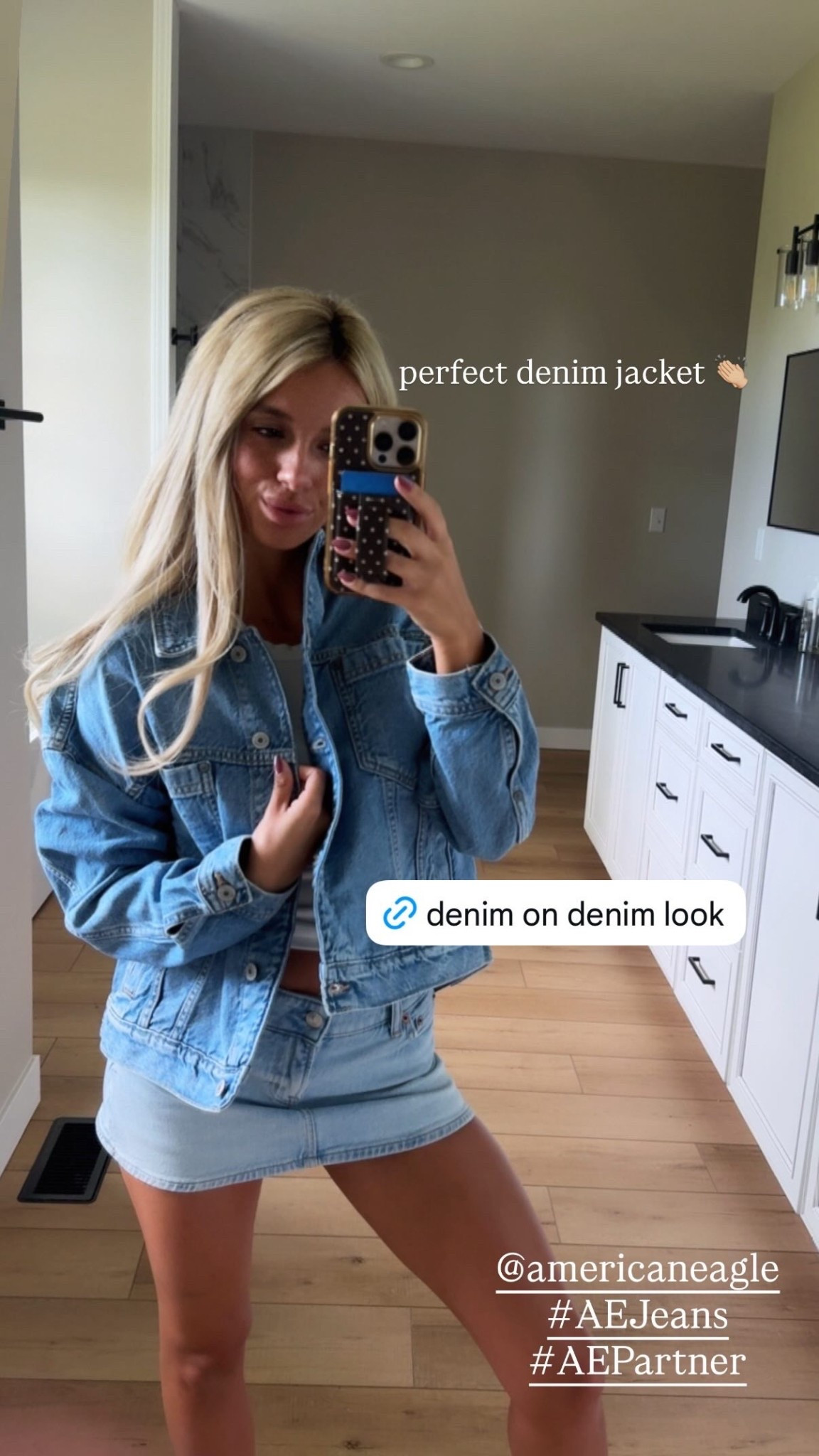 The cutest denim jacket @americaneagle #AePartner #Aejeans  

#LTKootd #LTKPetite #LTKU