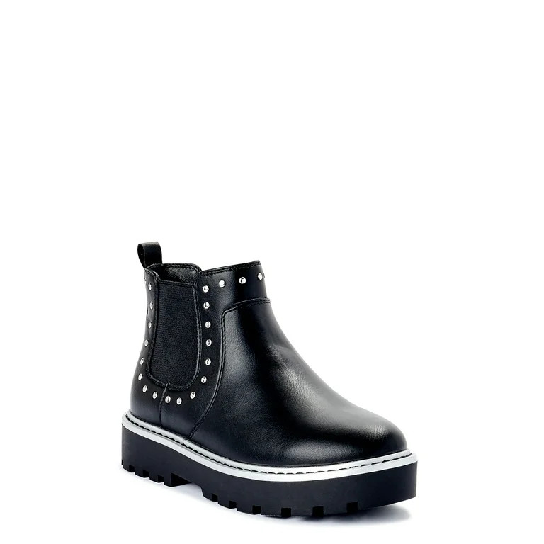Wonder Nation Girls Studded Chelsea Fashion Lug Boots - Walmart.com | Walmart (US)