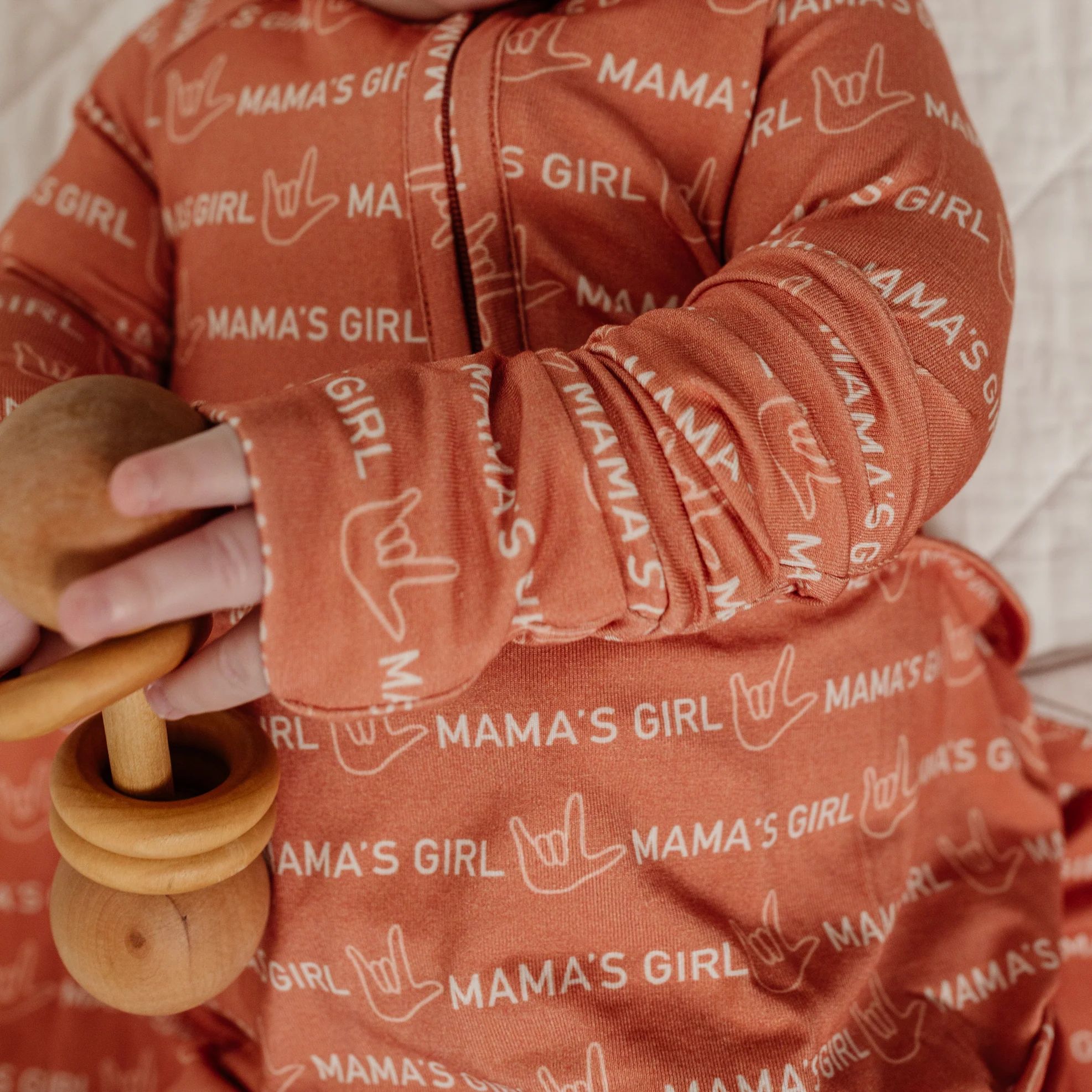 mama's girl bamboo fold-over zip sleeper - britt horton x joss + j | Joss and J