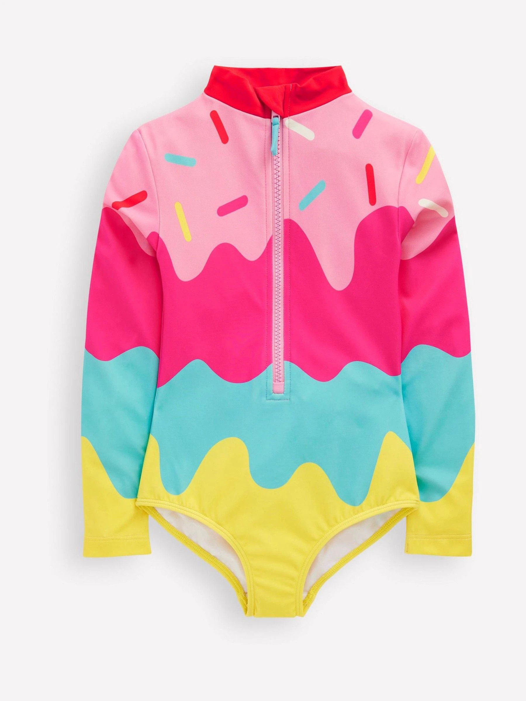 Boden Boden Pink Fun Long Sleeve Swimsuit | Next US