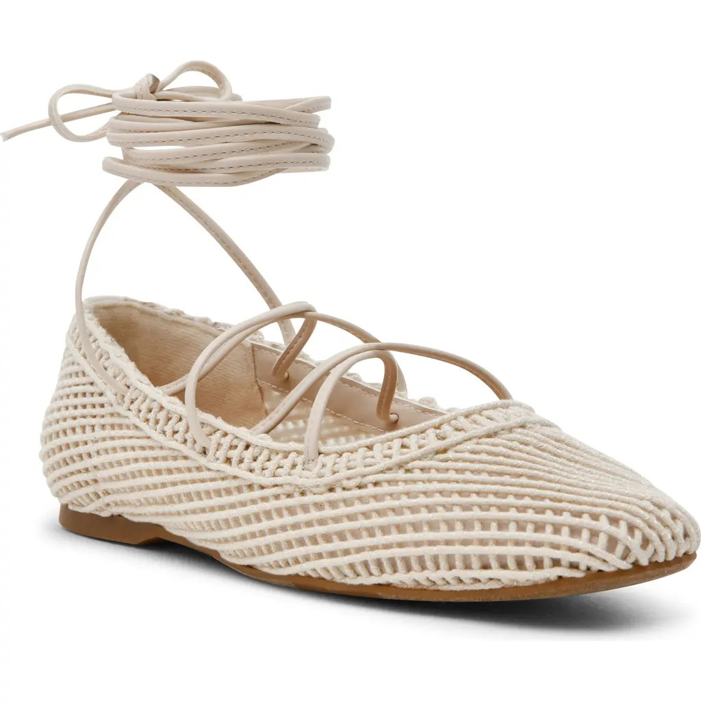 DV by Dolce Vita Messer Lace-Up Ballet Flat in Ivory at Nordstrom Rack, Size 8 | Nordstrom Rack