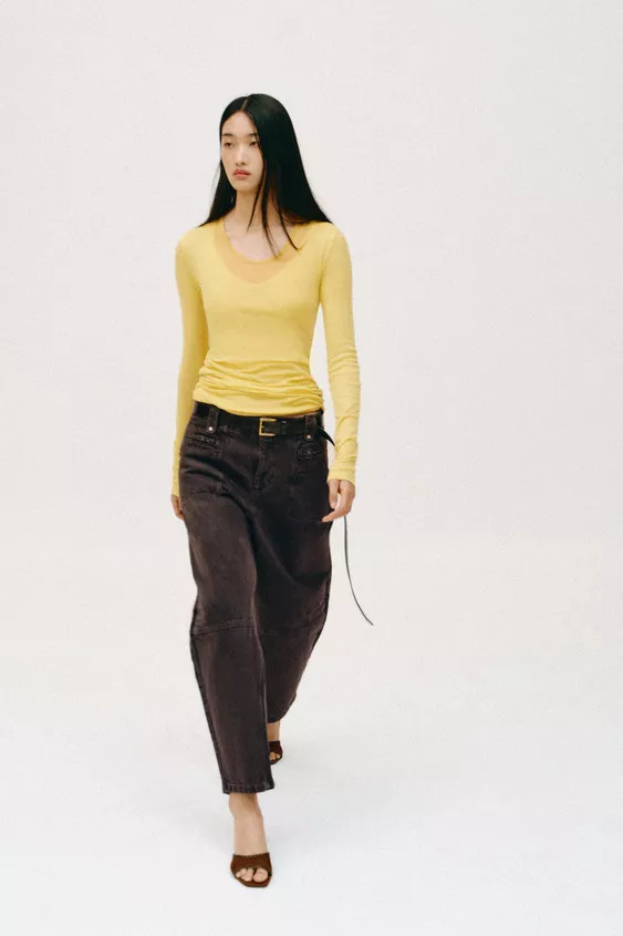 Z1975 MID-WAIST CARGO BARREL JEANS | Zara UK