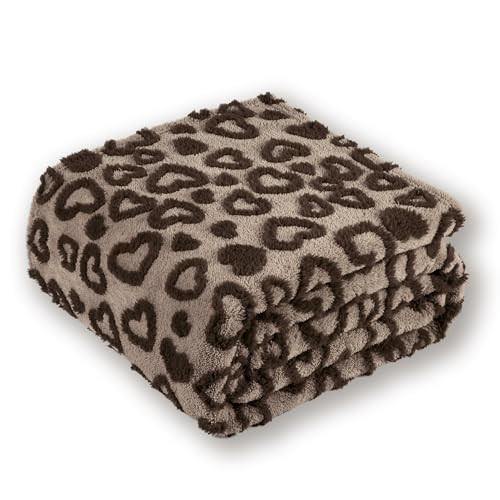 PLEVONITH Grey Heart Throw Blanket for Couch - Cute Throw Blanket for Women, Small Blanket 50x60 Inches | Amazon (US)