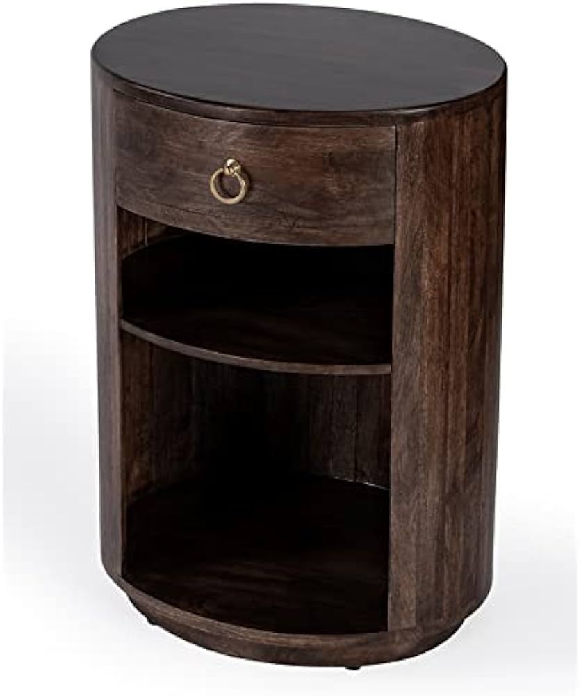 BOWERY HILL Transitional Mango Wood End Table in Dark Brown Finish | Amazon (US)