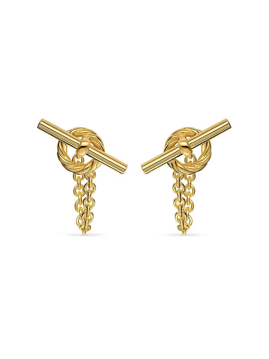Women's DY Mercer Bold Toggle Chain Stud Earrings in 18K Yellow Gold, 50.4MM - Gold | Saks Fifth Avenue