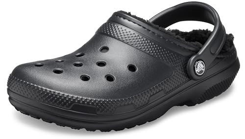 Crocs Unisex Adult Mens and Women's Classic Lined | Fuzzy Slippers Clog, Black/Black, 4 Women/2 Men US | Amazon (US)