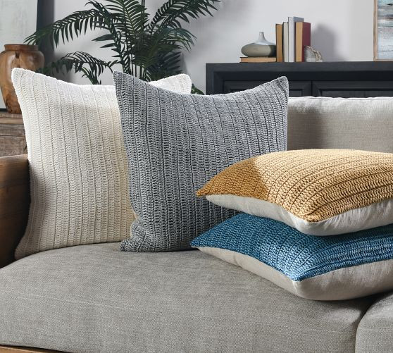 Olan Handknit Pillow Cover | Pottery Barn (US)