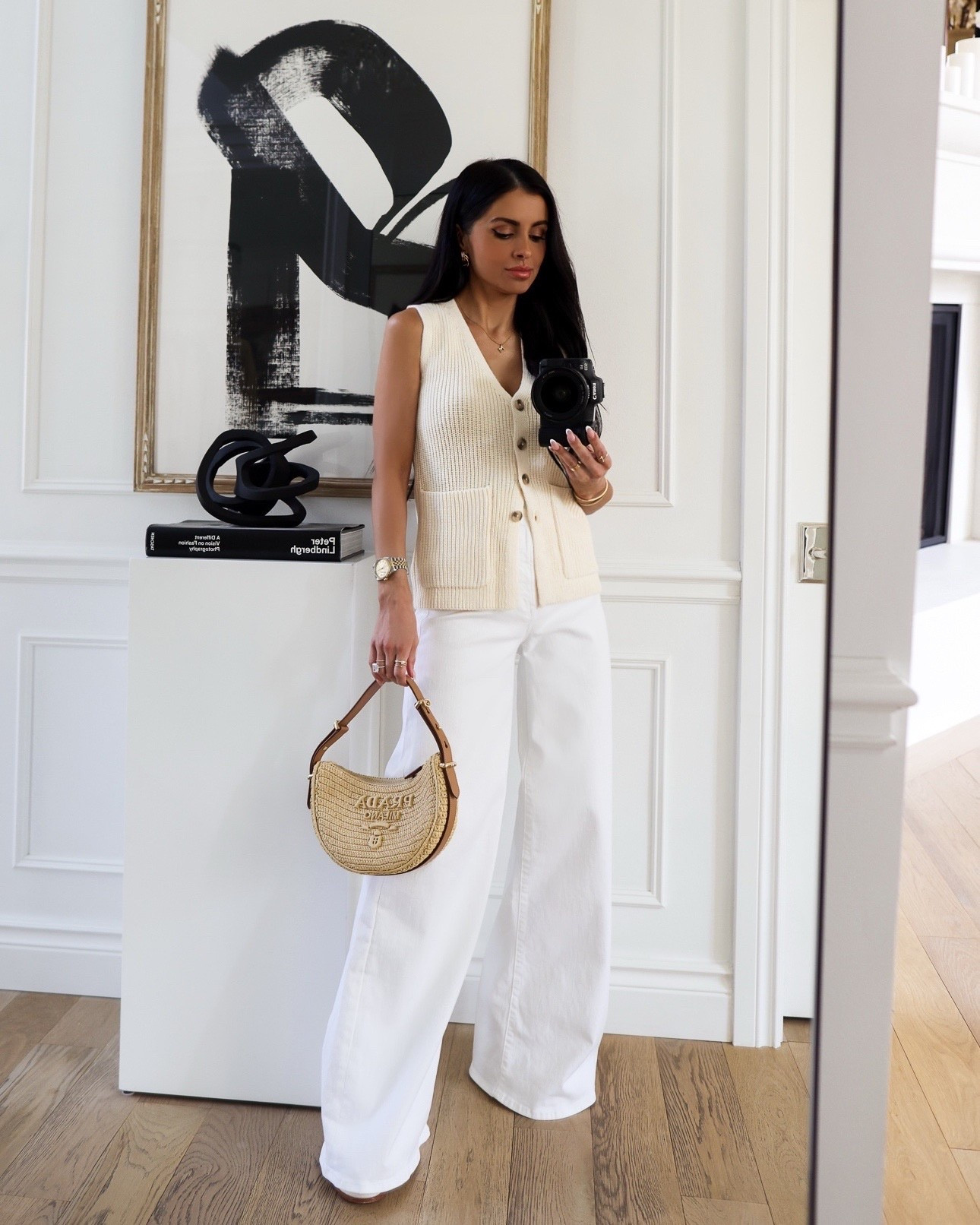 Summer outfit idea
Favorite white denim by Mother wearing a 24 - save 30% off 
Reformation vest wearing an XS also on sale in navy 


#LTKStyleTip #LTKFindsUnder100 #LTKSaleAlert