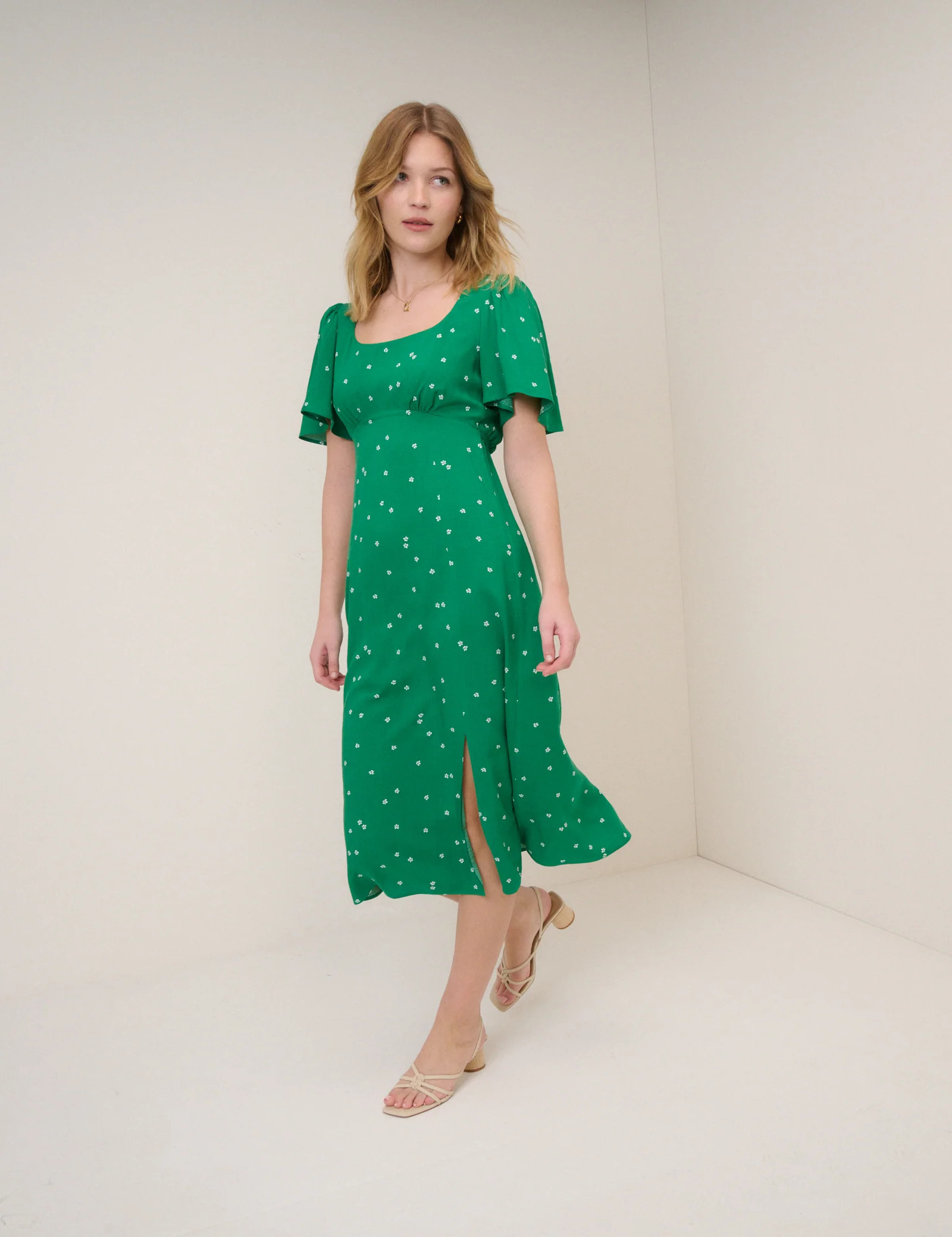 Green Floral Dee Dee Midi Dress | Nobody's Child