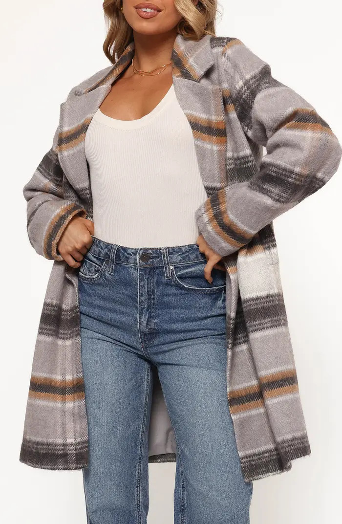 Zella Plaid Double Breasted Coat | Nordstrom