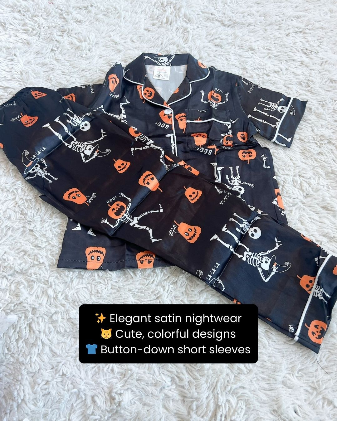 Make bedtime festive and extra luxe 🎃✨ with this pumpkin button down satin nightwear! Designed with silky-soft satin fabric, playful pumpkin prints, and a relaxed button-down fit, it’s perfect for cozy nights, fall mornings, and spooky season lounging 💖🛏️. Cute, comfy, and picture-perfect for the season 👀✨. Trust me, this is one pajama set you’ll want to wear on repeat 💕

#halloweenpajamas #satinnightwear #sleepwear #pumpkinprint #cozyhome #bedtimeroutine #fallstyle #halloweenfun #nightwear #cutestyle #familymoments #comfyclothes #seasonalstyle #womensfashion #everydaywear #ltkfashion #ltkfinds #musthave #cozyvibes #spookyseason #loungestyle #festivefashion 

 