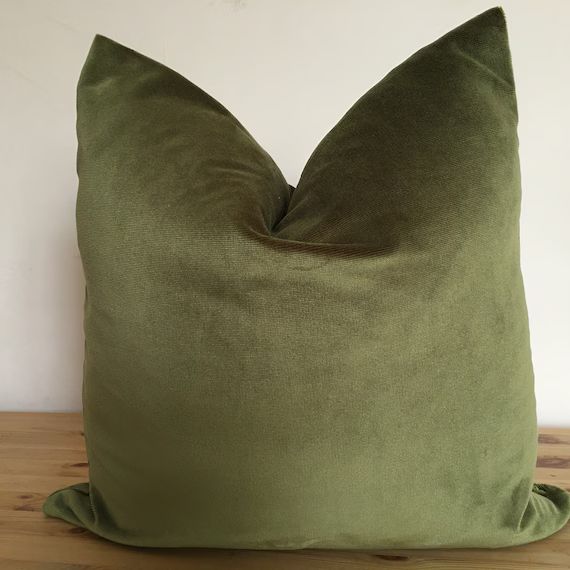 Green Velvet Pillow Cover Green Velvet Pillow Green Throw | Etsy | Etsy (US)