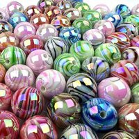 50/100pcs AB Colored Acrylic Beads With Stripe Pattern Round Balls Beads For Making DIY Jewelry Necklaces Accessories 8 10mm ﻿ | AliExpress (US)