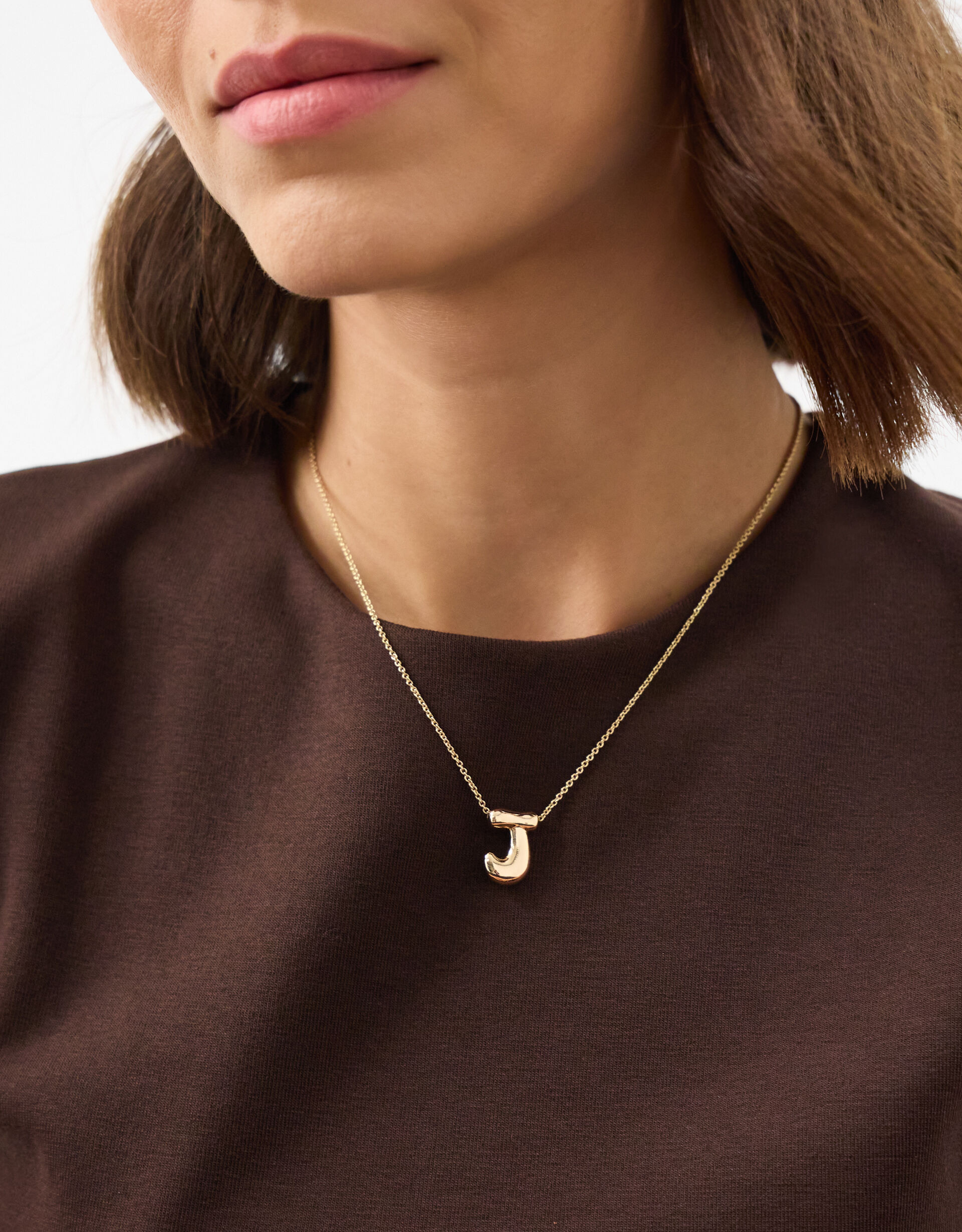 Bubble Initial Pendant Necklace Gold | Accessorize (Global)