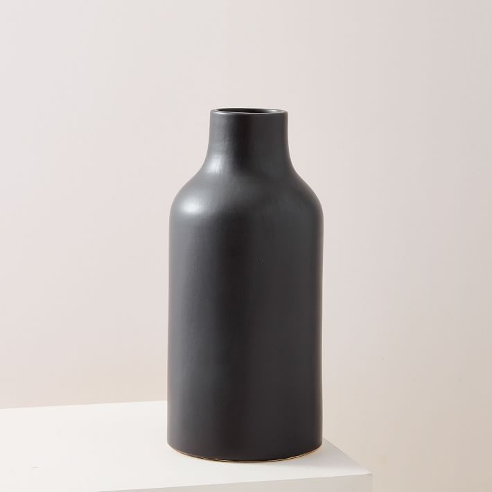 Pure Black Ceramic Vases | West Elm (US)