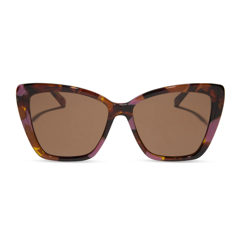BECKY II - GOLD + TORINO TORTOISE TEMPLE TIPS + BROWN + POLARIZED SUNGLASSES | DIFF Eyewear
