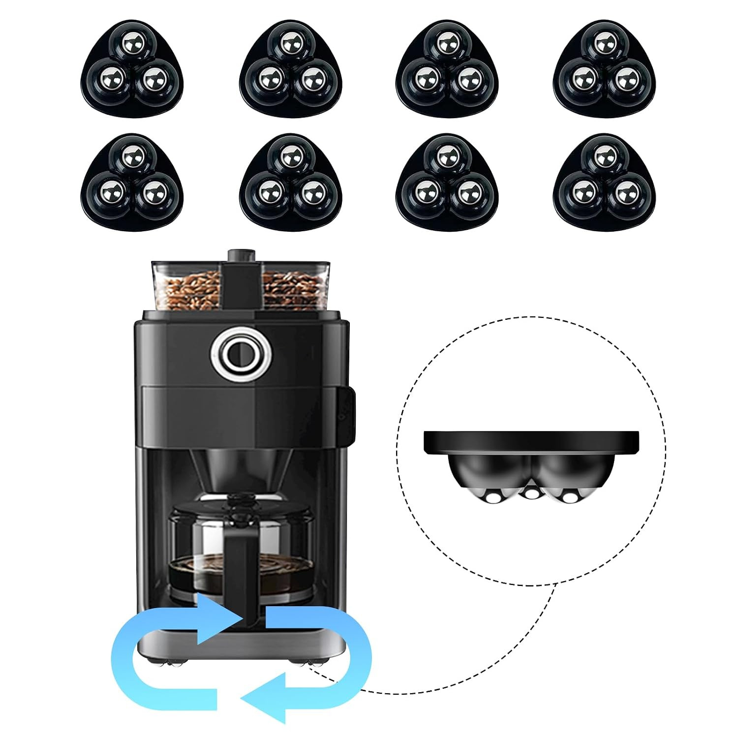 Self Adhesive Appliance Sliders 8 Pack Kitchen & Furniture Rollers | Amazon (US)