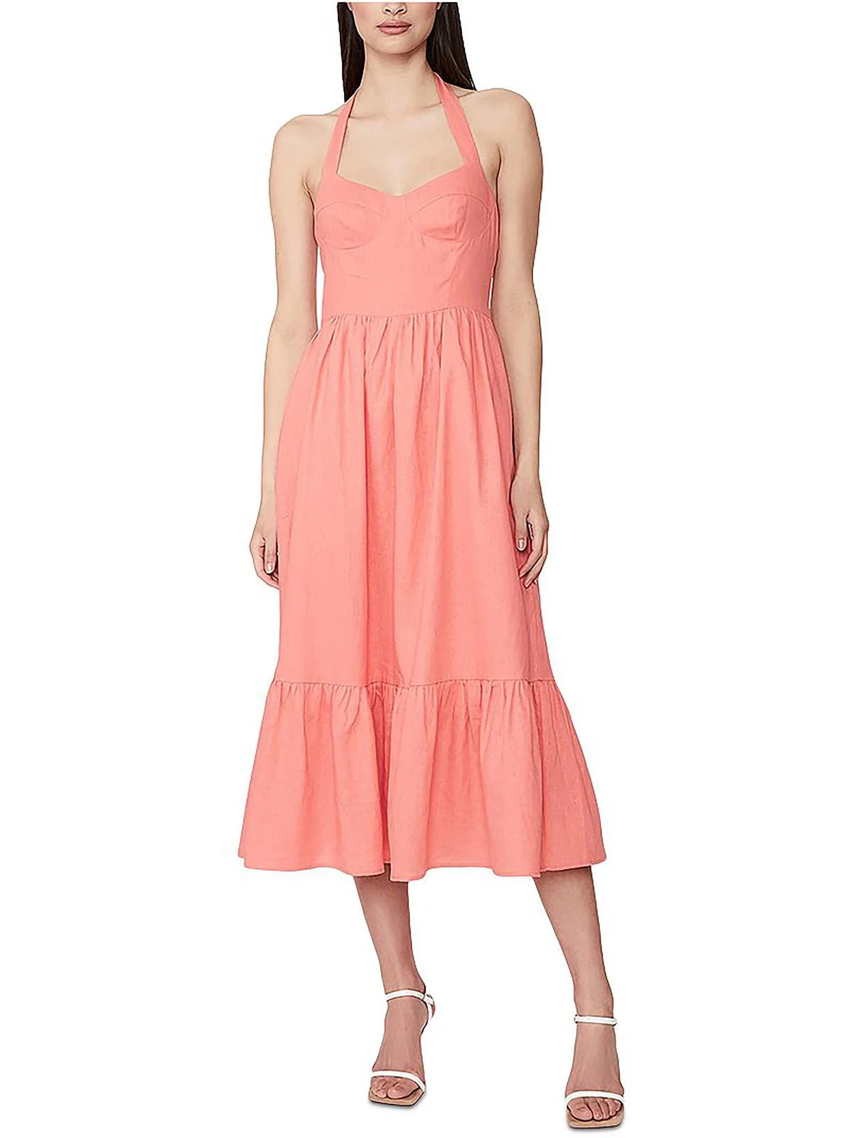 Bardot Womens Riri Halter Open Back Midi Dress - Walmart.com | Walmart (US)