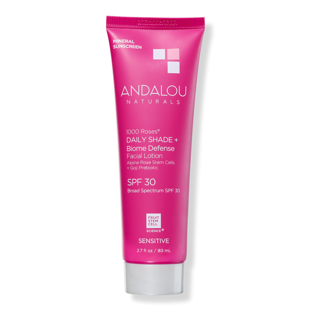 Andalou Naturals 1000 Roses Sensitive Daily Shade + Biome Defense Facial Lotion SPF 30 | Ulta