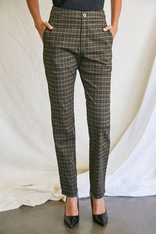 Plaid High-Rise Pants | Forever 21 (US)