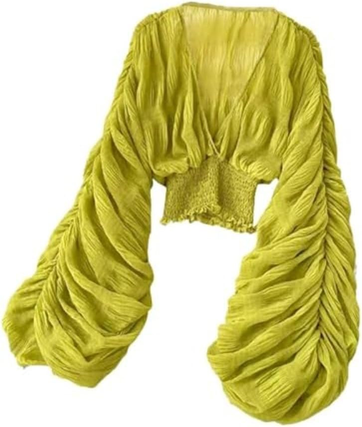 Bell Sleeve Tops for Women Crop Top Dressy Tops for Evening Party | Amazon (US)