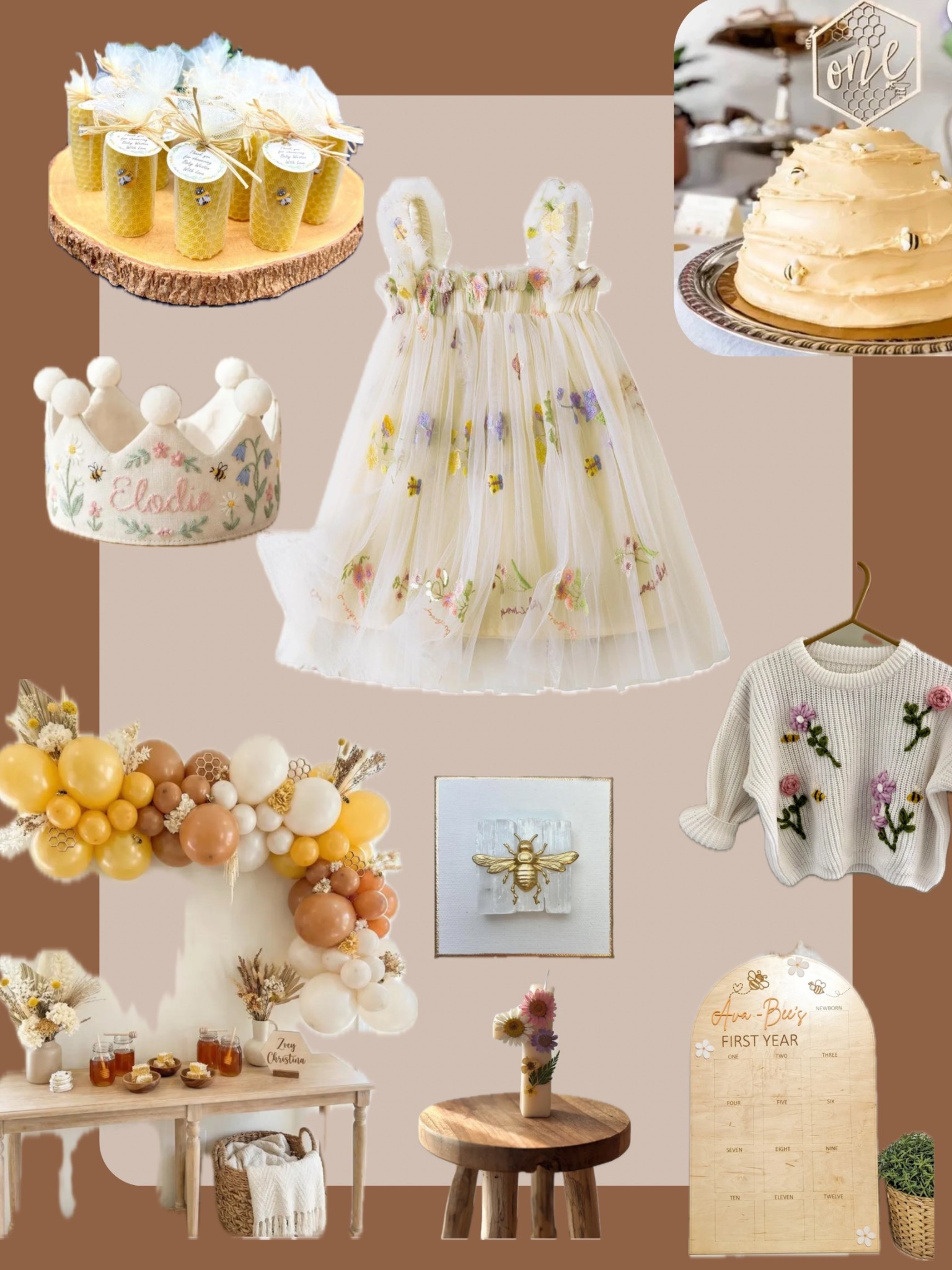 | happy bee day birthday theme | first birthday party ideas | summer birthday themes | birthday decor | honey decor | first birthday outfit | baby and toddler floral dress | birthday party crown | balloon garland |

#LTKBaby #LTKmomlife #LTKBump