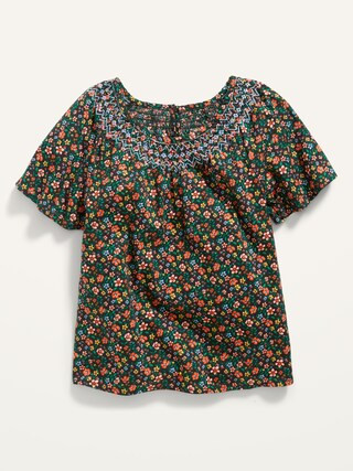 Short-Sleeve Printed Swing Top for Girls | Old Navy (US)