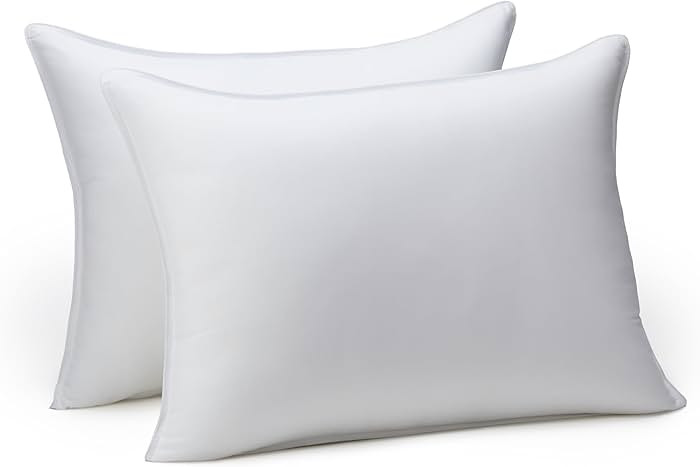 Amazon Basics Down Alternative Pillows for Stomach and Back Sleepers, Soft Density, Standard, Pac... | Amazon (US)
