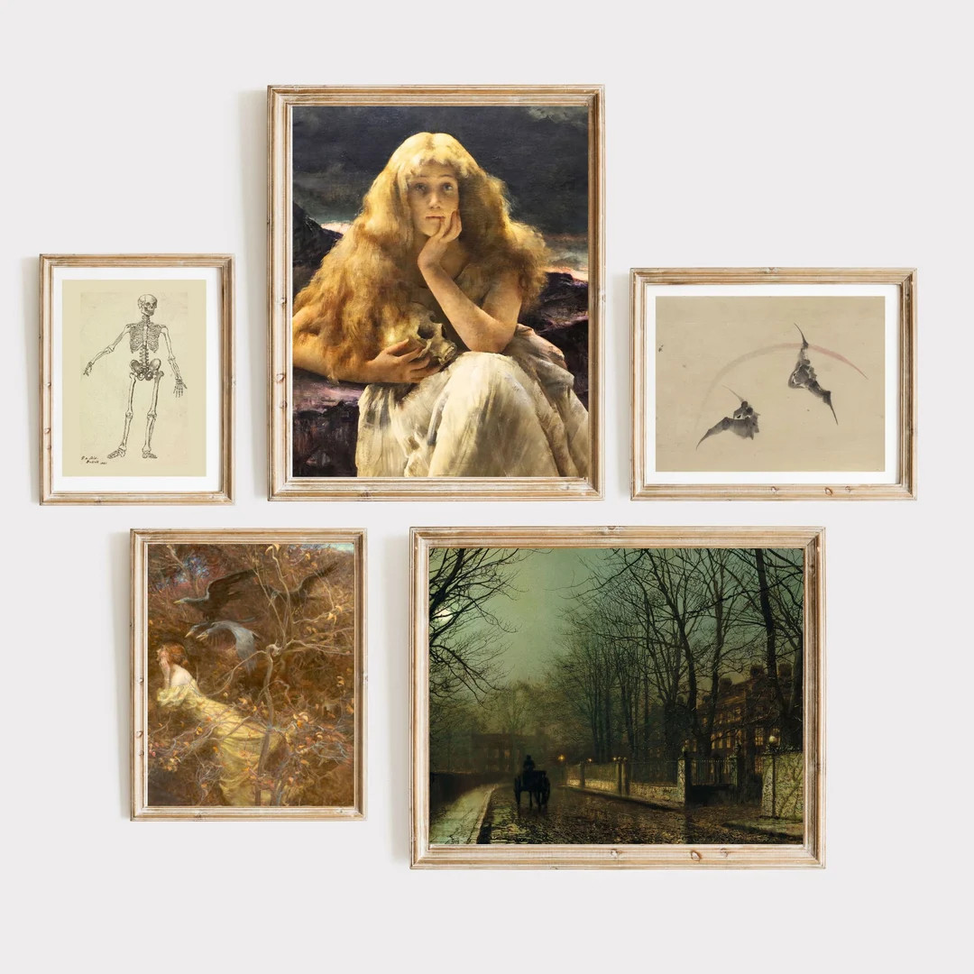 Halloween Vintage Printable Poster Set of 5 Prints Halloween - Etsy | Etsy (US)